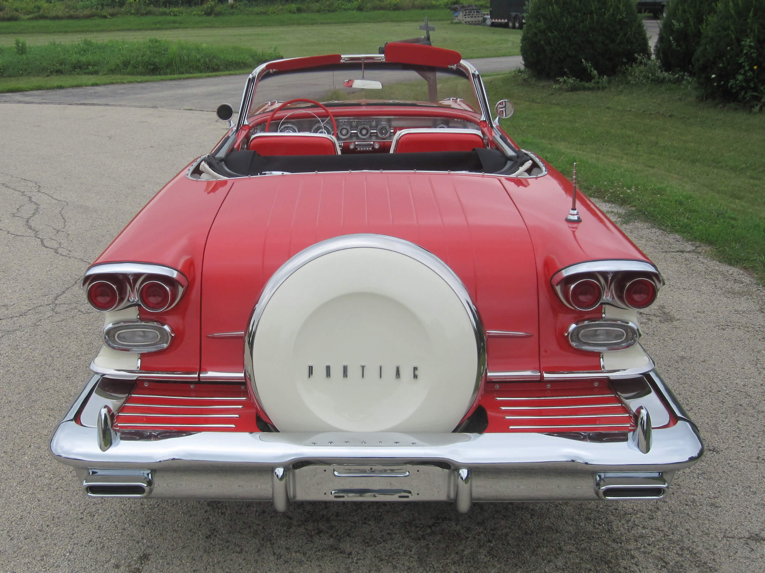 1958 Pontiac Bonneville Ragoon Red and Patina Ivory Convertible 370cu ...