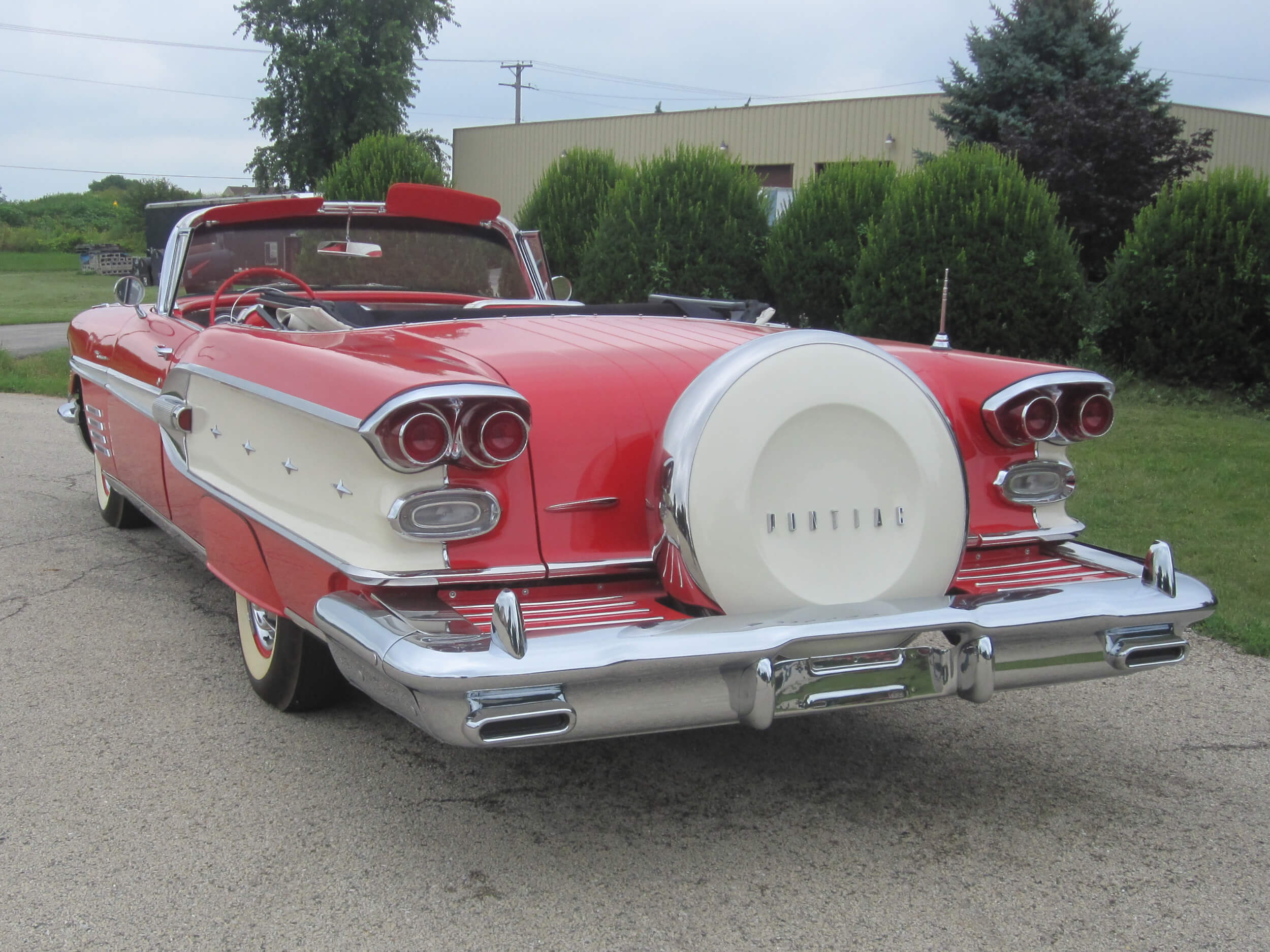 1958 Pontiac Bonneville Ragoon Red And Patina Ivory Convertible 370cu 