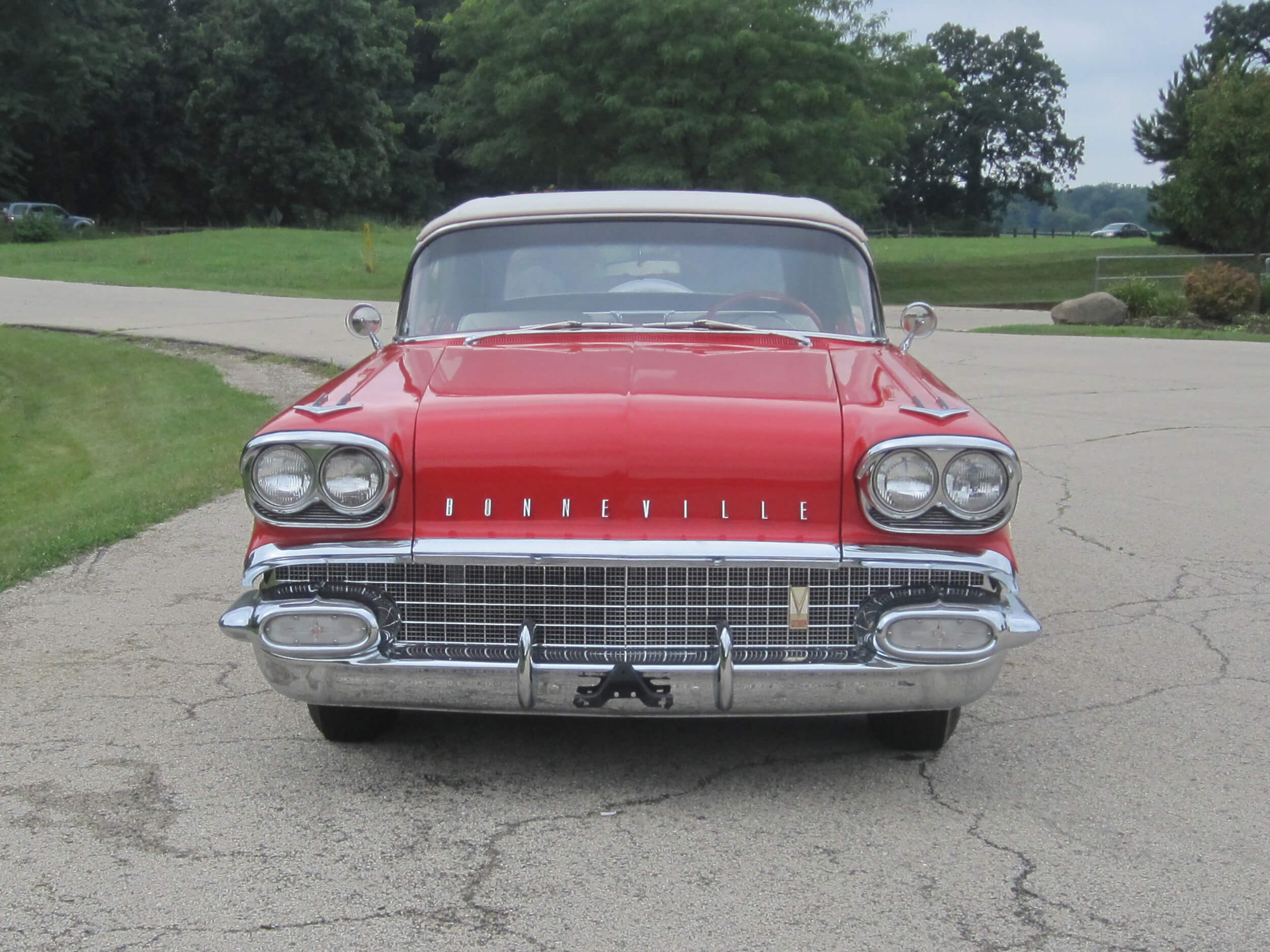 1958 Pontiac Bonneville Ragoon Red and Patina Ivory Convertible 370cu ...