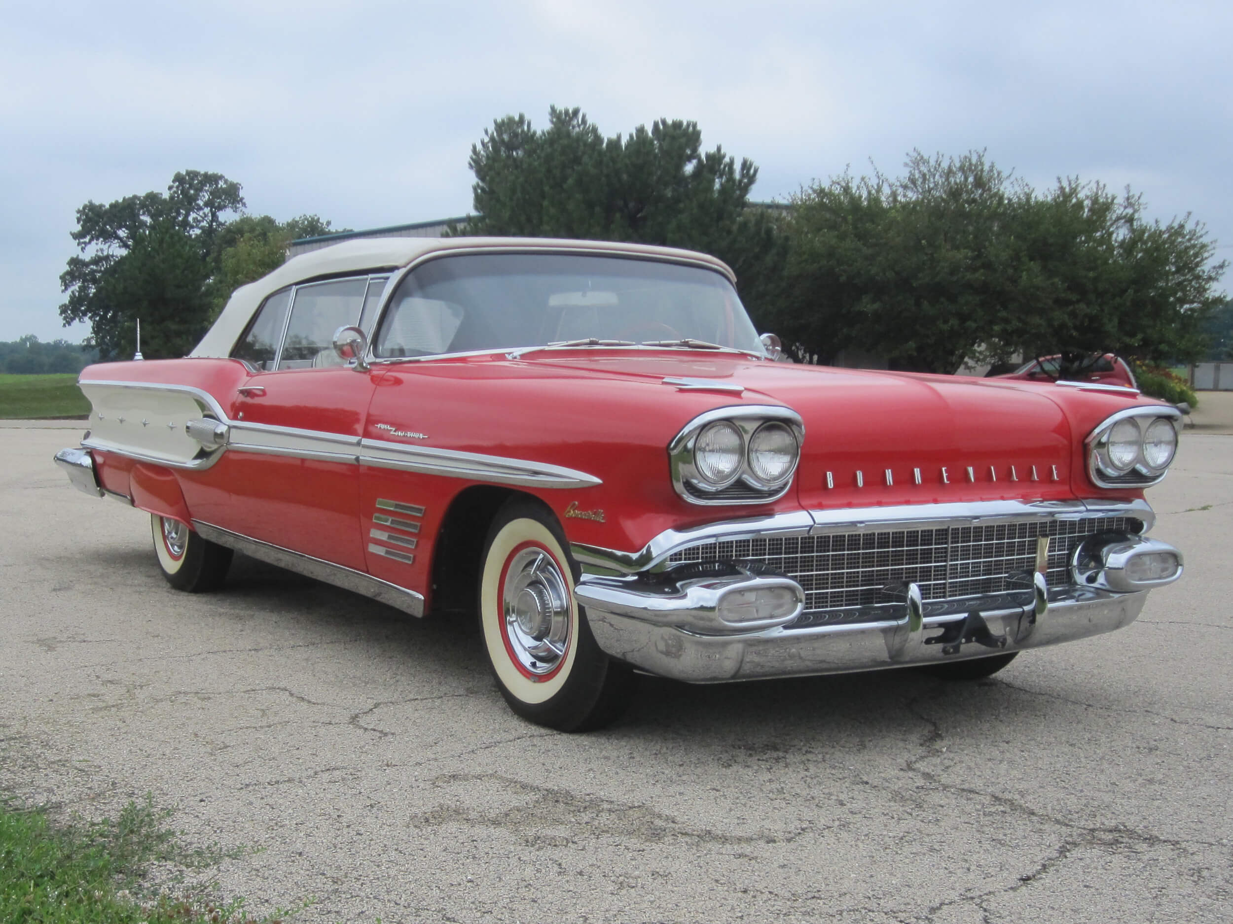 1958 Pontiac Bonneville Ragoon Red and Patina Ivory Convertible 370cu ...