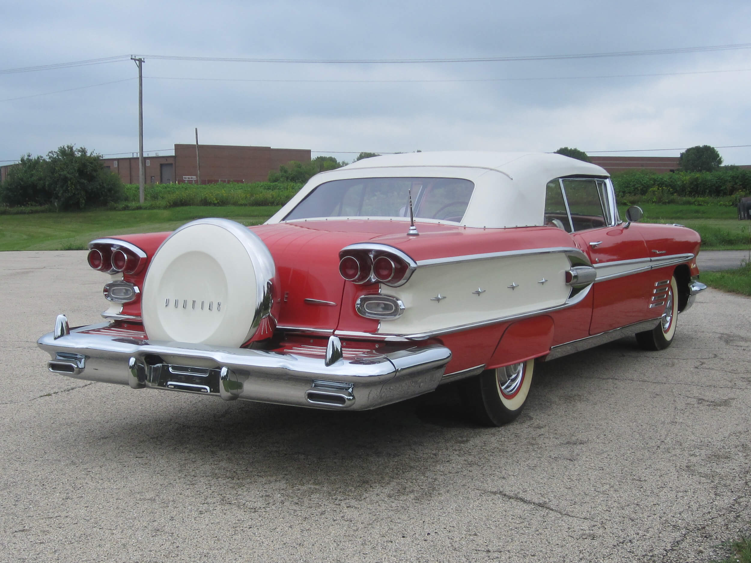 1958 Pontiac Bonneville Ragoon Red and Patina Ivory Convertible 370cu ...