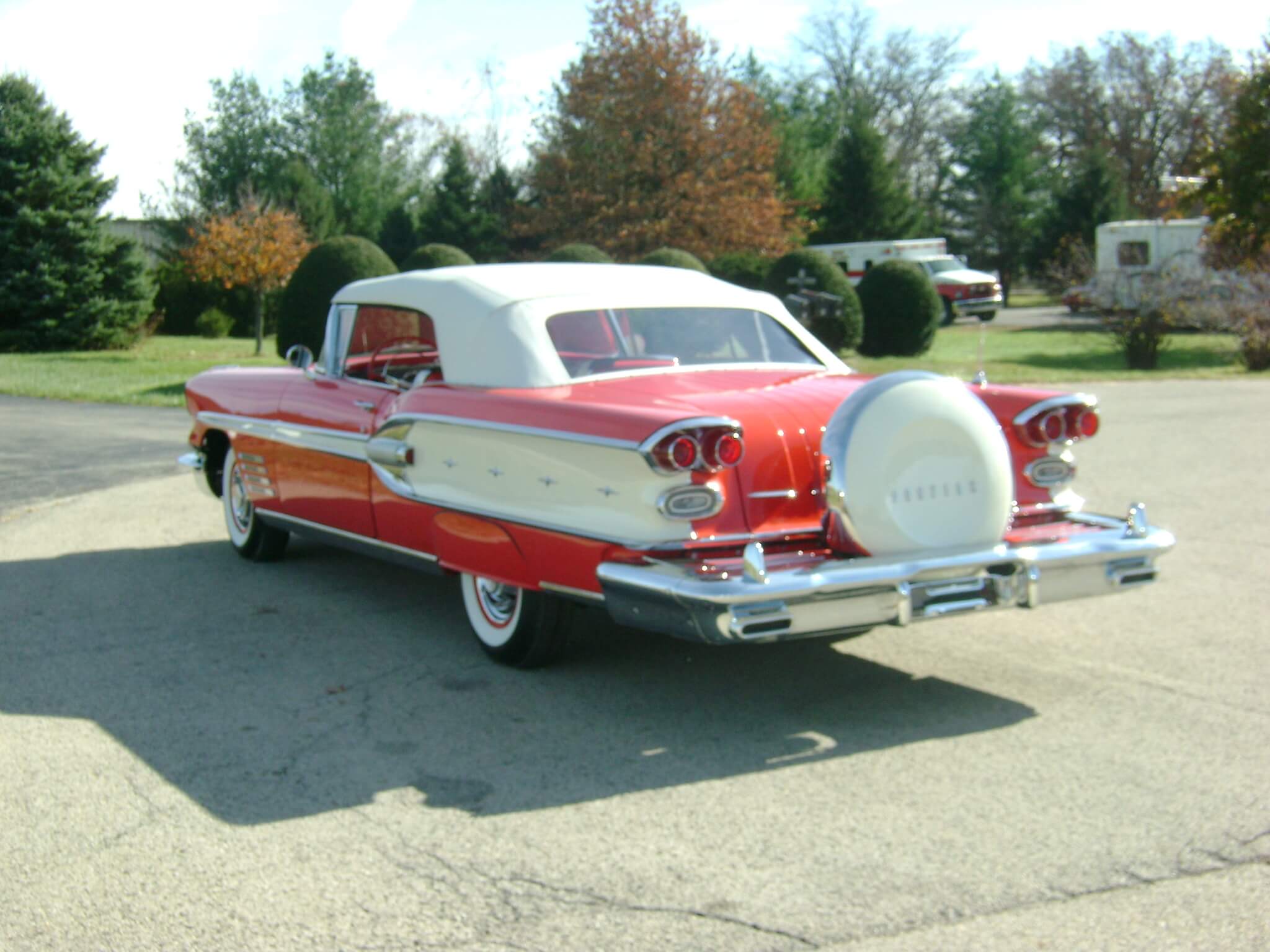 1958 Pontiac Bonneville Ragoon Red and Patina Ivory Convertible 370cu ...