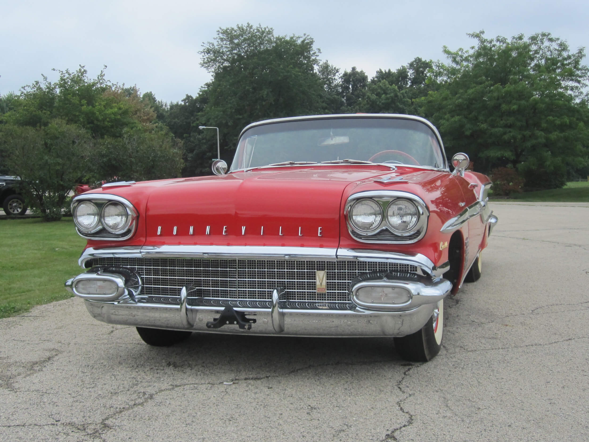 1958 Pontiac Bonneville Ragoon Red and Patina Ivory Convertible 370cu ...