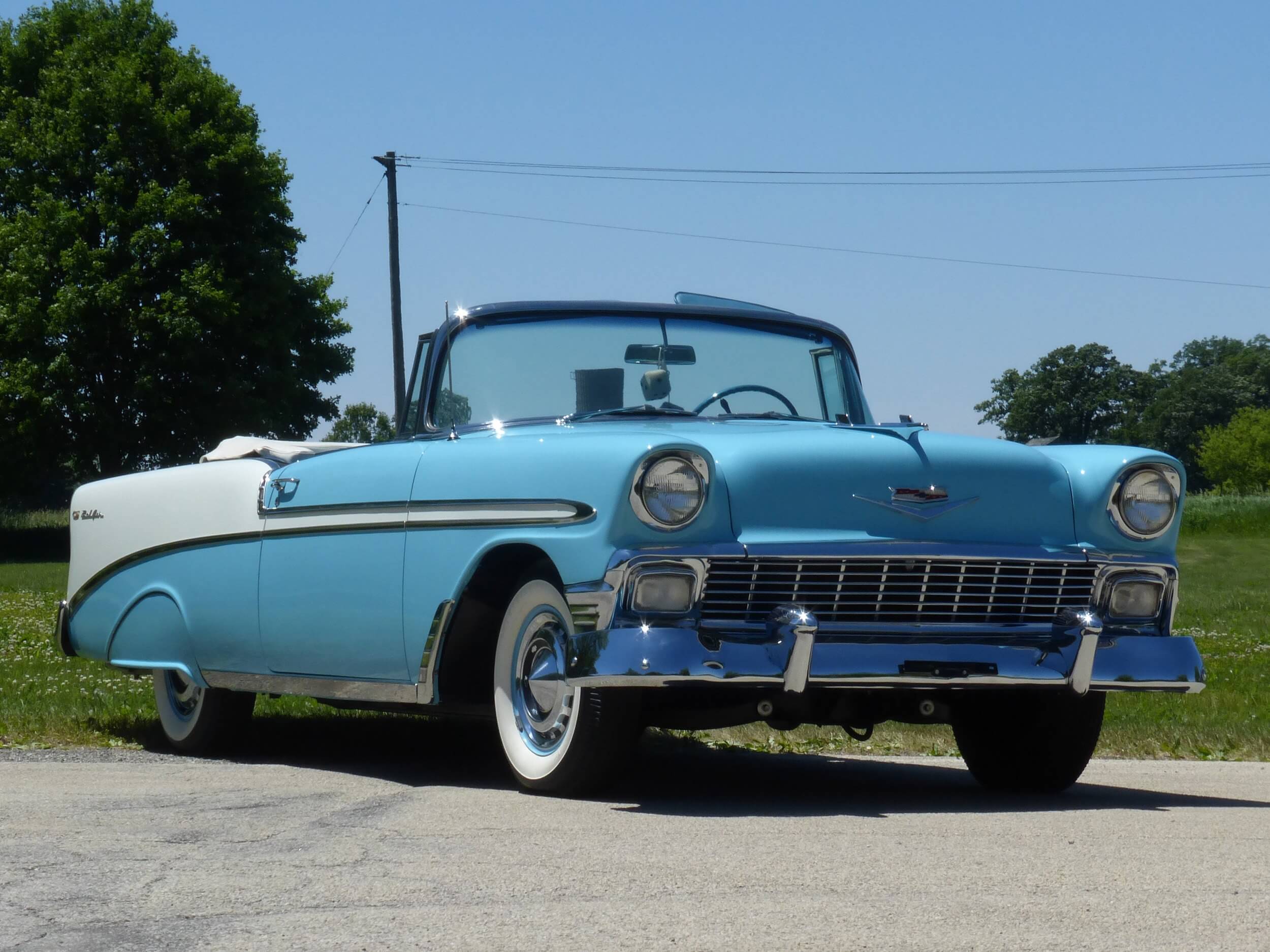 1956 Chevrolet Bel Air Nassau Blue and India Ivory Convertible, Body ...