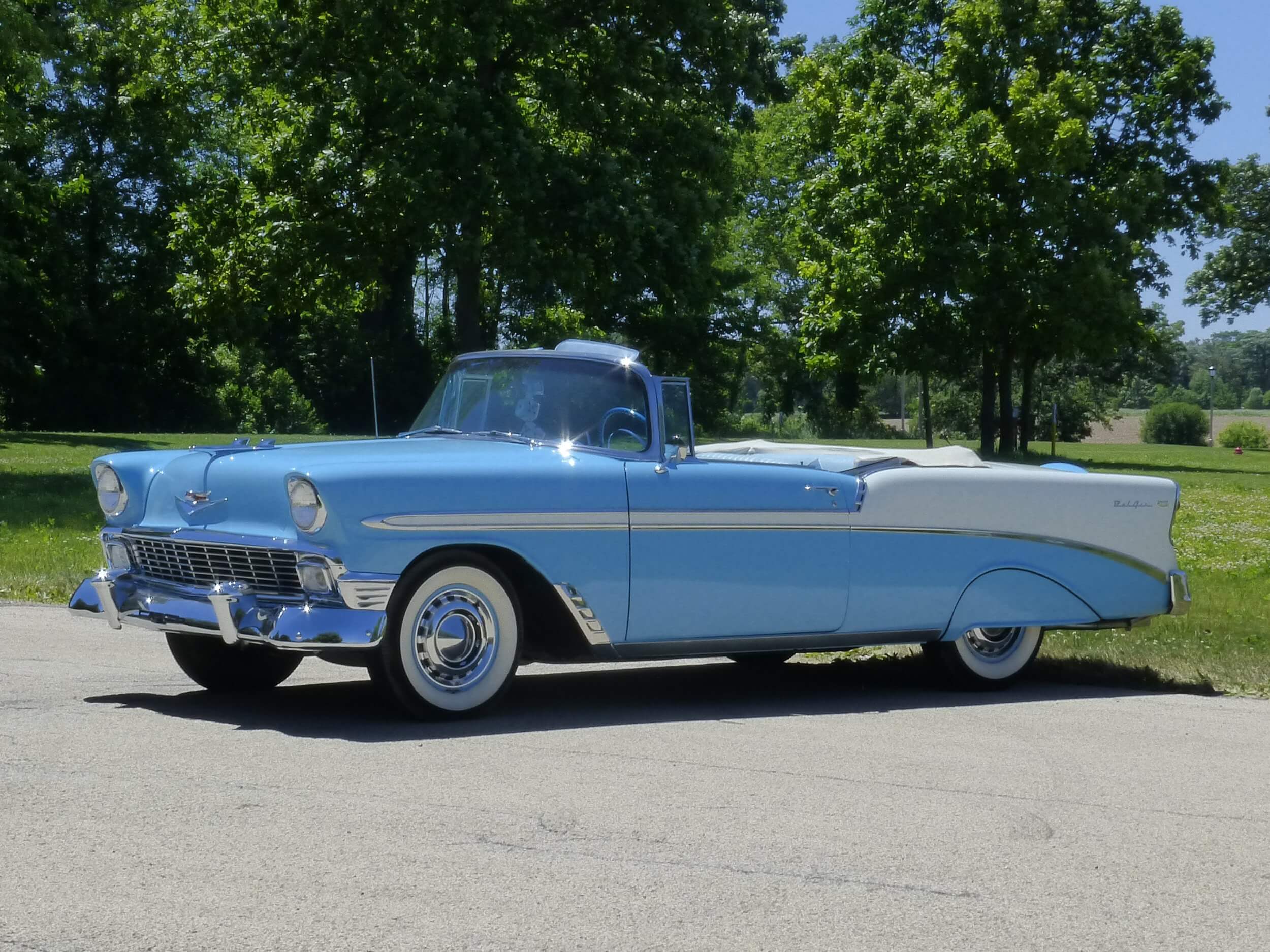 1956 Chevrolet Bel Air Nassau Blue and India Ivory Convertible, Body ...