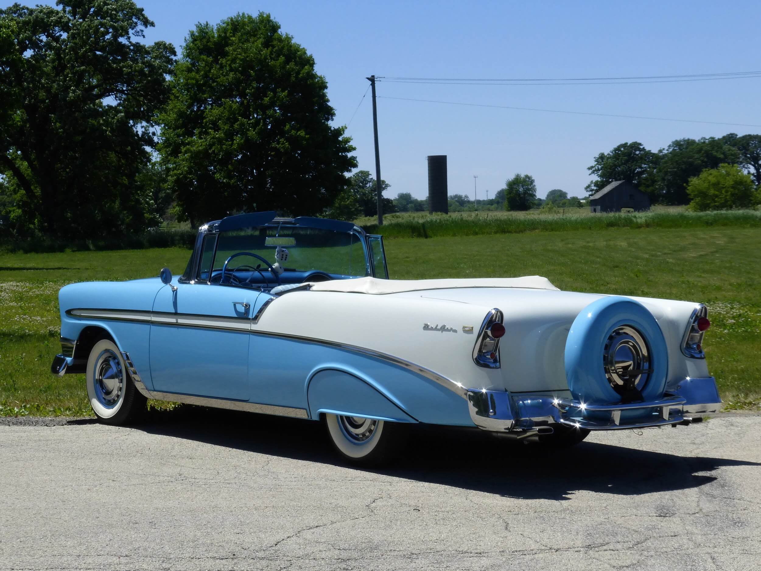 1956 Chevrolet Bel Air Nassau Blue And India Ivory Convertible, Body 