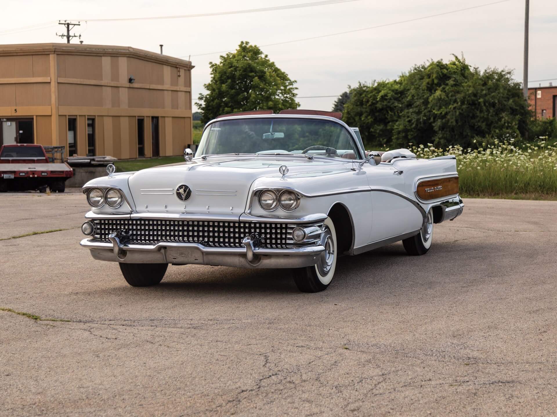 1958 Buick Limited Glacier White Convertible – 'Wells Fargo