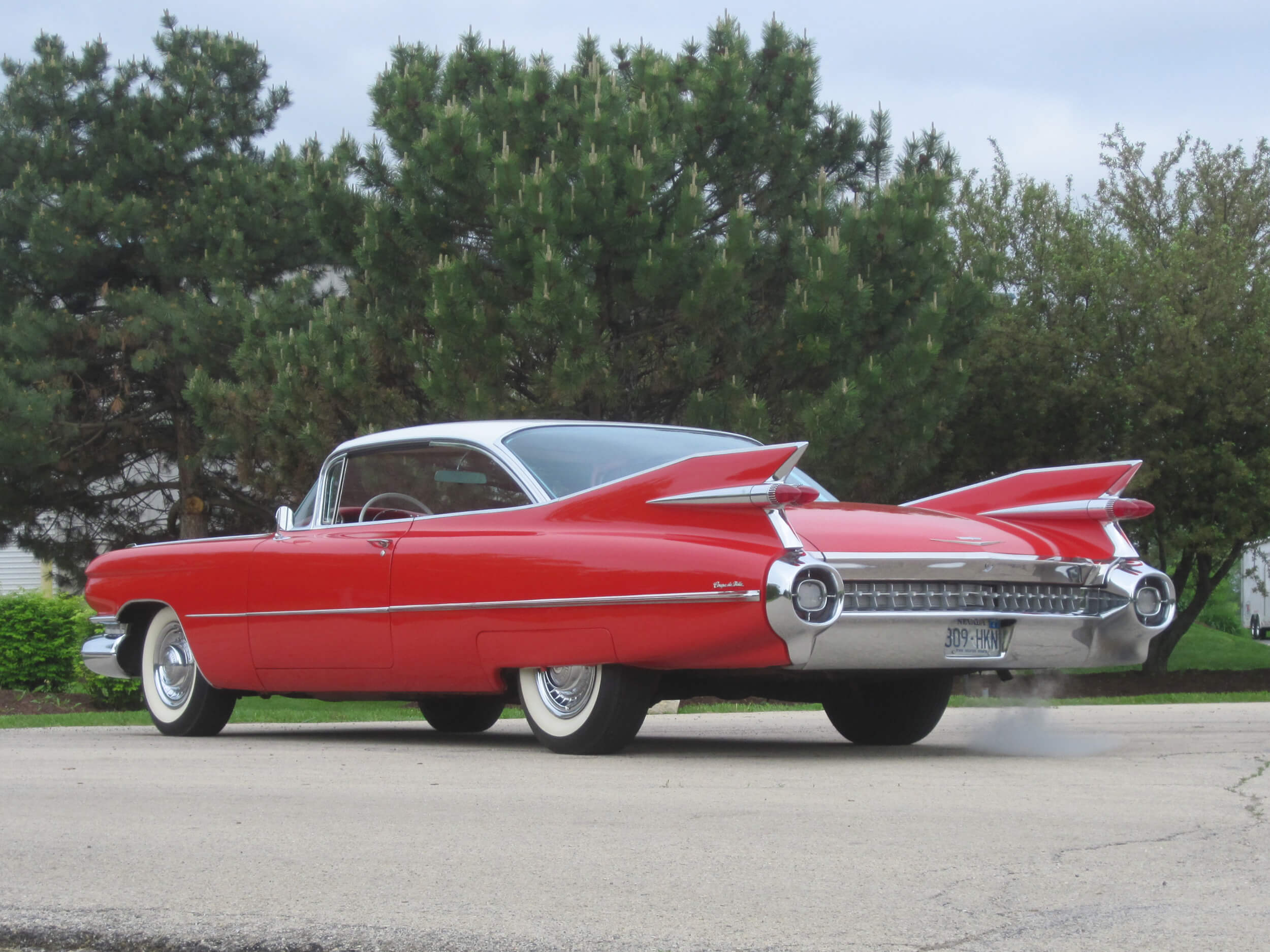 1959 Cadillac Coupe DeVille Red 2 Door Hardtop 390cu/325hp | Frank's ...